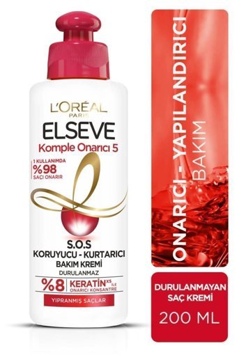 L'oréal Paris Elseve Komple Onarıcı 5 Onarıcı Yıpranmış Saçlar İçin Kadın Saç Kremi 200 ml