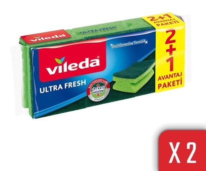 Vileda Ultra Fresh Oluklu 2'li Bulaşık Süngeri