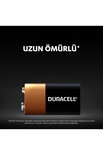 Duracell 6Lf22 MN1604 9 V Alkalin Kare Pil Tekli