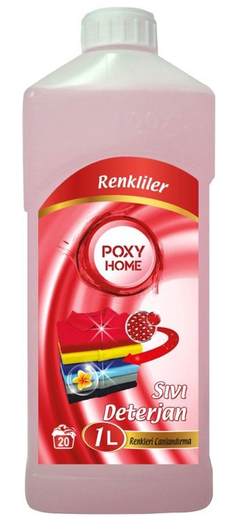 Poxy Home Renkliler İçin 20 Yıkama Sıvı Deterjan 1 lt