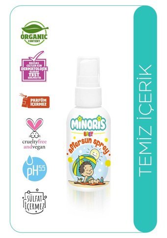 Minoris Baby Aftersun Hassas Ciltler İçin Parfümsüz Parabensiz Bebek Yüz ve Vücut Güneş Kremi 100 ml