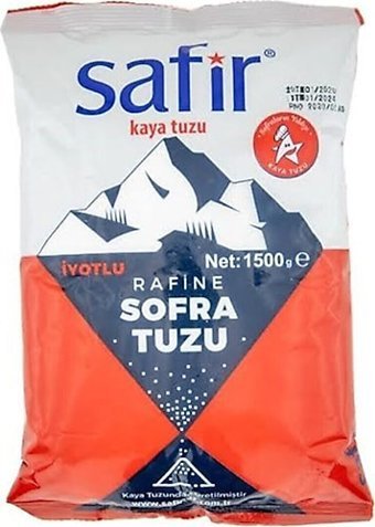 Safir İyotlu Toz Kaya Tuzu Paket 1.5 kg