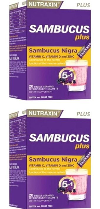 Nutraxin Sambucus Yetişkin Plus Nigra 2x20 Adet