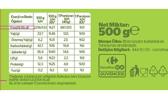 Carrefour Tahinli Antep Fıstıklı Helva 500 gr