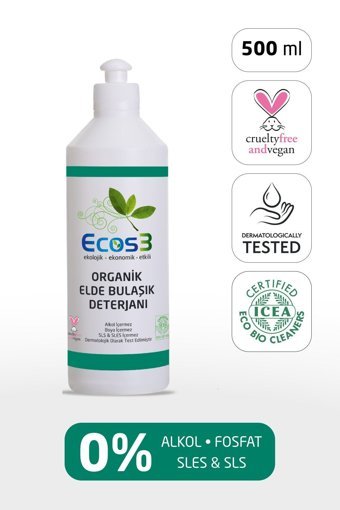 Ecos3 Organik Aloe Vera Kokulu El Bulaşık Deterjanı 500 ml