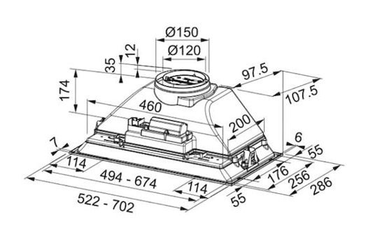 Franke Inca Smart Box FBI 525 BK Siyah Ankastre Aspiratör