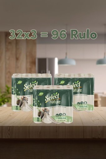 Select Nature Doğal ve Organik 2 Katlı 3x32'li Rulo Tuvalet Kağıdı