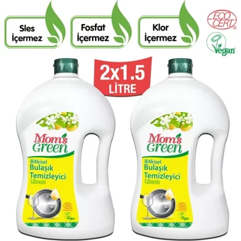 Mom's Green Limon Kokulu El Bulaşık Deterjanı 2x1.5 lt