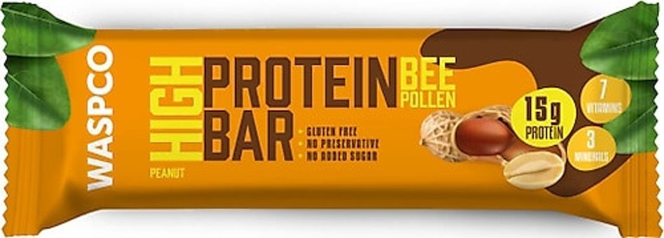 Waspco Protein Bar Kakaolu Yer Fıstıklı Çikolata 50 gr 12 Adet