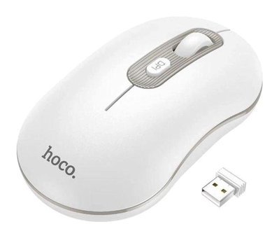 Hoco GM21 Platinium Kablosuz Beyaz Optik Mouse