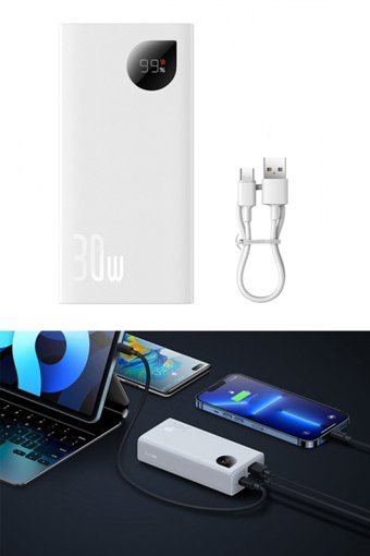 Westus Ultra Hızlı 10000 mAh Hızlı Şarj Powerbank Beyaz