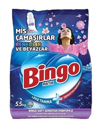 Bingo Matik Renkliler ve Beyazlar İçin 36 Yıkama Toz Deterjan 5.5 kg