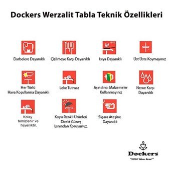 Dockers Valerya 70x120 cm Bej Dikdörtgen Werzalit Bahçe Masası