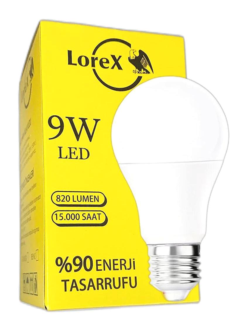 Lorex LR-LA9 9 W Tasarruflu Beyaz E27 Armut LED Ampul