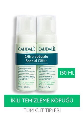 Caudalie Vinoclean Tüm Ciltler Yüz Temizleyici Köpük 2x150 ml