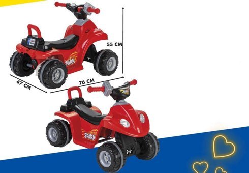 Pilsan 05-277 Spark 6 V Üstü Açık Tek Kişilik Akülü ATV Kırmızı