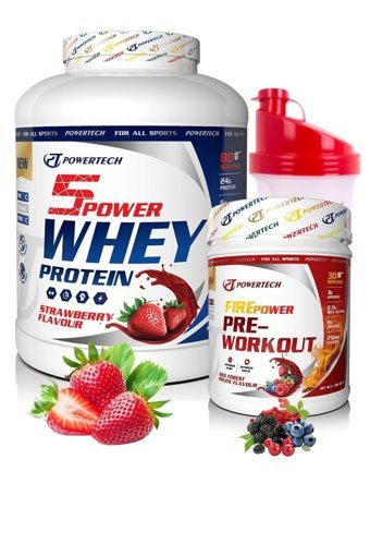 Powertech 5 Power Çilekli Orman Meyveli Whey Protein Tozu 2.79 kg