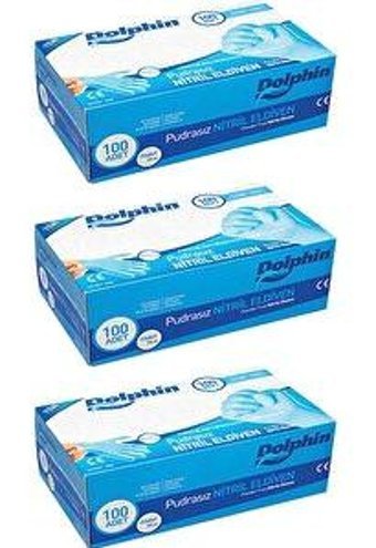 Dolphin Mavi Large Temizlik Eldiveni 3 Paket