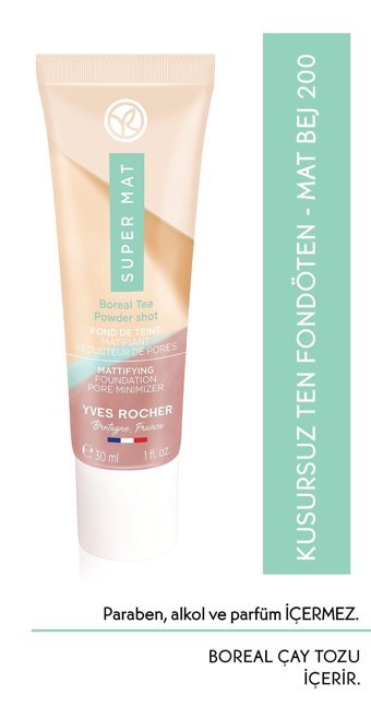 Yves Rocher Super Mat Serum Tüp Fondöten 30 ml