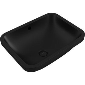 Bocchi Scala 1006-004-0125 Klasik Tekli 55 cm Seramik Tezgah Altı Dikdörtgen Lavabo Mat Siyah