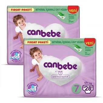 Canbebe 7 Numara Bantlı Bebek Bezi 2x28 Adet