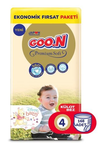 Goo.n Premium Soft 4 Numara Külot Bebek Bezi 168 Adet