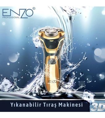 Enzo PROFESSIONAL Sakal 3 Başlıklı Çok Amaçlı Sinekkaydı Kuru Tıraş Makinesi