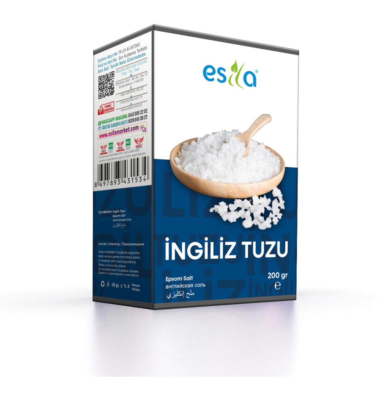 Esila İngiliz İyotsuz Toz Epsom Tuzu Paket 200 gr