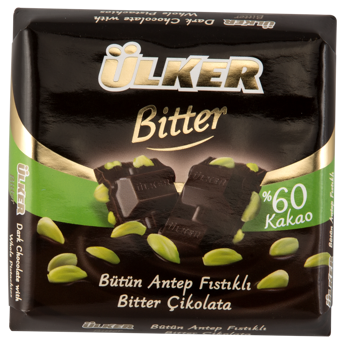 Ülker Kare Antep Fıstıklı %60 Bitter Çikolata 65 gr