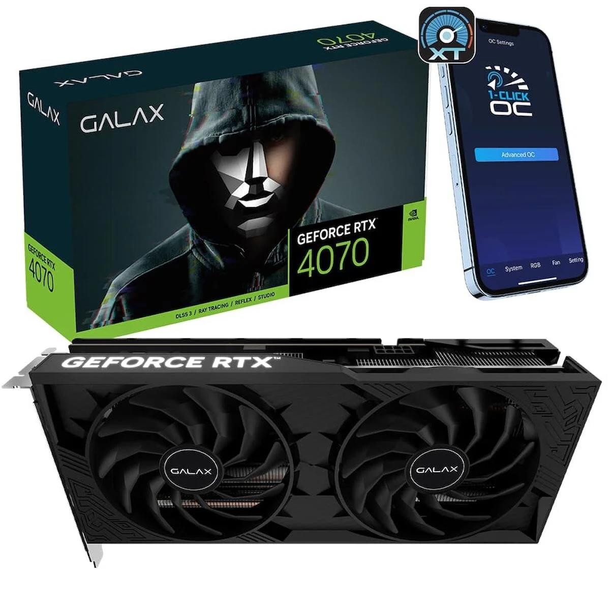 Galax RTX 4070 OC 12 GB GDDR6X PCI-Express 4.0 DirectX 12 Ultimate 2 Fanlı 192 Bit Nvidia Ekran Kartı