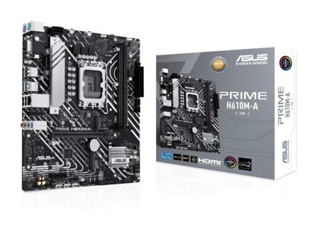 Asus Prime H610M-A LGA 1700 Soket DDR5 Bellek 5600 Mhz PCIe 4.0 HDMI Micro ATX Intel Uyumlu Anakart