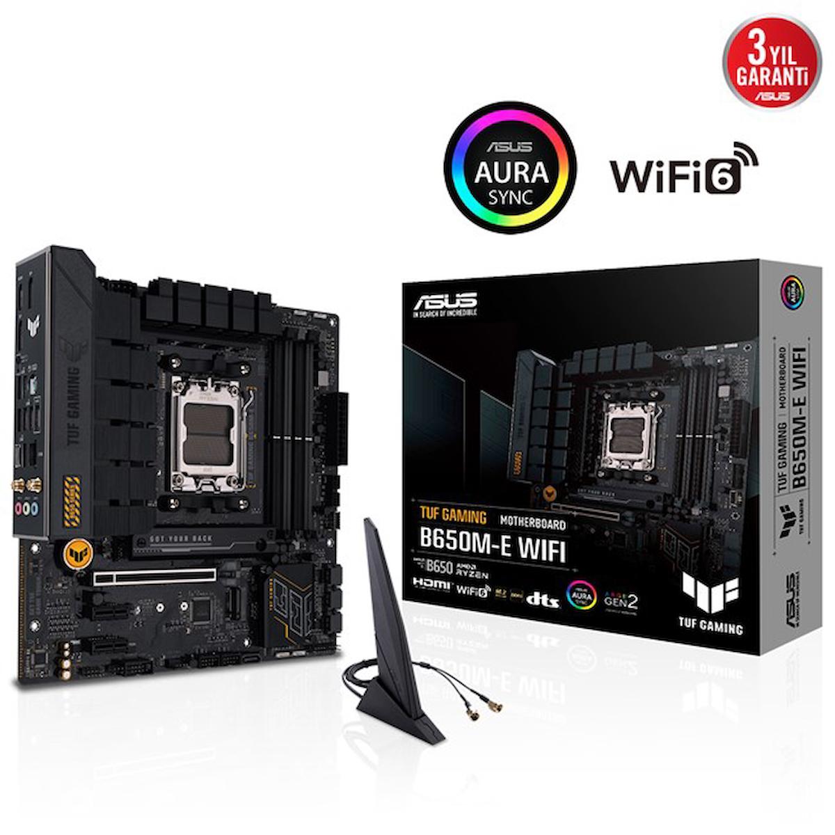 Asus TUF Gaming B650M-E LGA 1718 Soket DDR5 Bellek 8000 MHz PCIe 4.0 HDMI Wifi Overclock ATX Masaüstü AMD Uyumlu Anakart