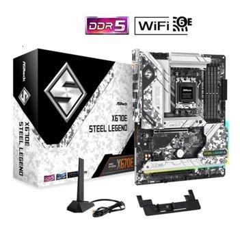 Asrock Steel Legend X670E AM5 Soket DDR5 Bellek 6600 Mhz PCIe 4.0 HDMI Wifi Overclock ATX Gaming AMD Uyumlu Anakart