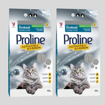 Pro Line Topaklanan İnce Taneli Aktif Karbonlu Bentonit Kedi Kumu 2x10 lt