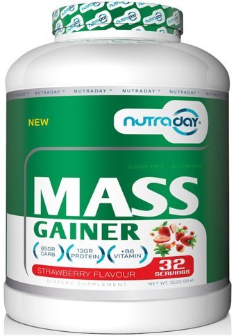 Nutraday Çilek Aromalı 32 Servis Kas Yapıcı Gainer 3520 gr Toz