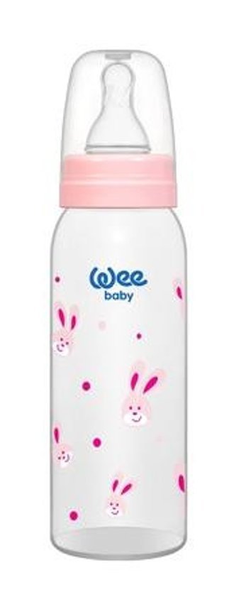 Wee Baby 852 Polipropilen Antikolik Yavaş Akışlı Kulpsuz 6+ Ay Desenli Çok Renkli Biberon 250 ml