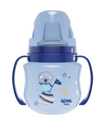 Wee Baby Galaxy Akıtmaz Kulplu 6+ Ay 125 ml Alıştırma Bardağı Mavi