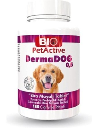 Bio PetActive Dermadog Sarımsaklı Maya B Vitamini Tüy Sağlığı 150 Tablet Köpek Vitamini