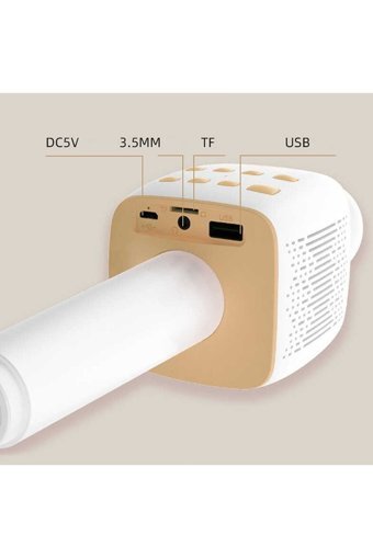 Soaiy MC7 Dinamik USB AUX Bluetooth Kablosuz El Mikrofonu Beyaz