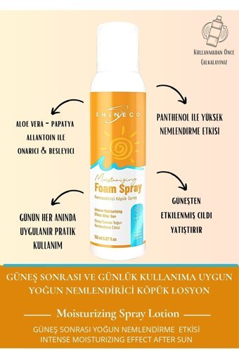 Shineco Köpük Aloe Veralı Nemlendiricili Güneş Sonrası Losyon 150 ml