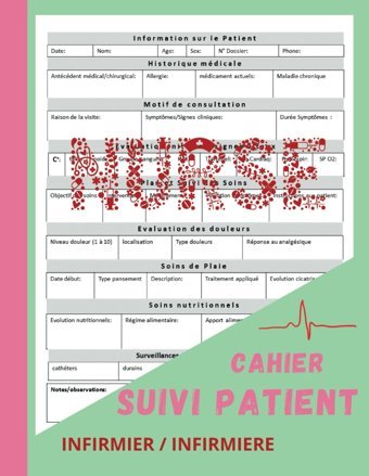 Cahier De Suivi Patient | İnfirmier & İnfirmire: Carnet Remplir Pour Suivre Rgulirement Les Soins De Vos Patients, Pour Les İnfirmiers Et İnfirmires, Edition, Youness Independently Publıshed