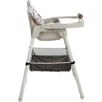 Baby Plus Tako Emniyet Kemerli 25 kg Kapasiteli Tekerleksiz Tepsili Oturaklı Portatif Mama Sandalyesi Bej