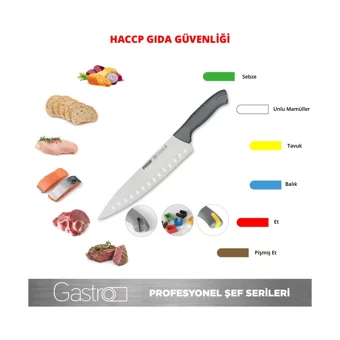 Pirge Gastro Çelik Tırtıklı Plastik Bıçak 17.5 cm