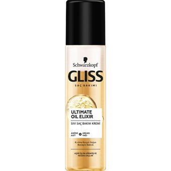 Gliss Ultimate Oil Elixir Aminoasit Argan Yağı Besleyici Boyalı Tüm Saçlar için Durulanmayan Kadın Saç Kremi 200 ml