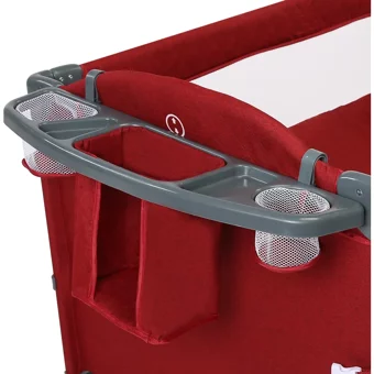 YOYKO Exclusive Comfort 8 in 1 25 kg Kapasiteli Ayarlanabilir Taşınabilir Katlanabilir Ara Katlı 70x110 cm Sallanan Anne Yanı Park Yatak Kırmızı