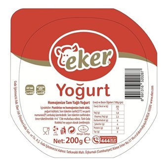 Eker Tam Yağlı Süzme Kaymaksız Yoğurt 200 gr