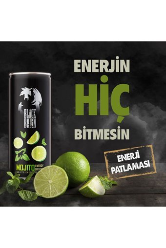 Black Bruin Mojito Aromalı Enerji İçeceği 12 Adet 250 ml