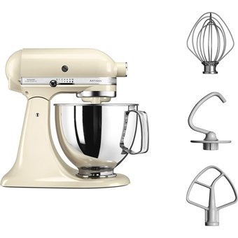 KitchenAid 5KSM125EAC Metal 300 W 4.8 lt Standlı Hamur Yoğurma Makinesi Krem