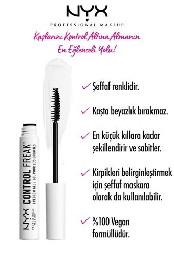 Nyx Professional Makeup Control Freak Eyebrow Gel Doğal Şeffaf Maskara Kaş Sabitleyici