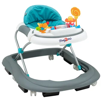 Baby2Go Toddle Lüks 6 Tekerlekli Oyuncaklı Müzikli Örümcek Yürüteç Turkuaz